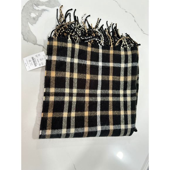 J.Crew Plaid Scarf Winter Warm Fringe‎ Ends Soft Acrylic Blend One Size - Picture 1 of 3